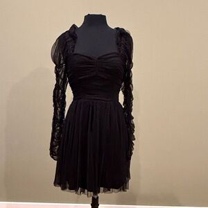 French Connection Black Long Sleeve Dress